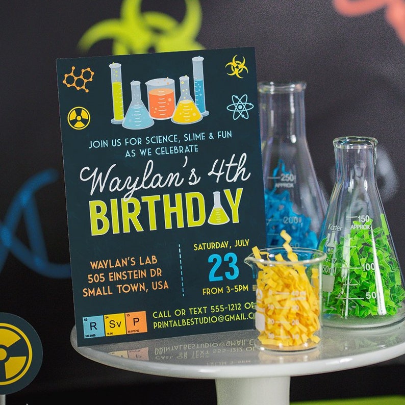 Science Party Invitation Printable Mad Science Birthday | Etsy