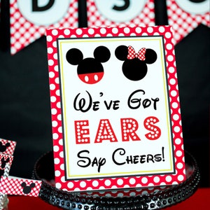 We&#39;ve Got Ears Say Cheers Sign - Instant Download Mickey & Minnie Mouse Party Sign - Printable Mickey Minnie Mouse Sign by Printable Studio