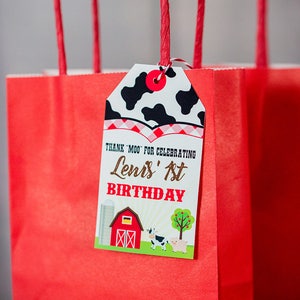 Farm Party Favor Tags Printable Farm Birthday Favor Tags Barnyard Favor ...