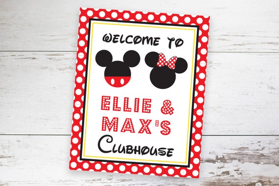 Mickey and Minnie Mouse Party Signs - Instant Download Mickey Minnie Mouse Party Signs - Printable Set of Mickey Mouse Sign Il_570xn