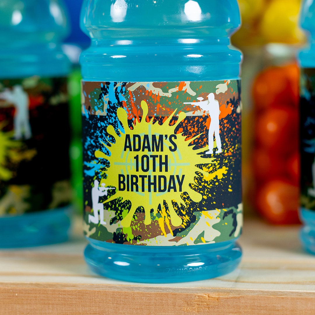 Paintball Party Drink Labels Printable Paintball Water Labels Paintball