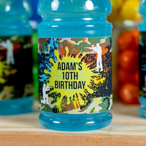 Paintball Party Drink Labels - Printable Paintball Water Labels - Paintball Birthday Party Labels - Paint Ball Party Drink Labels