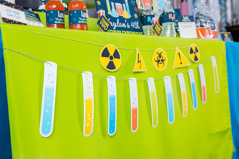 Science Birthday Decorations, Science Party Decorations, Mad Scientist Party, Boys Science Decorations, STEM Party Decor Blue Science Party image 7