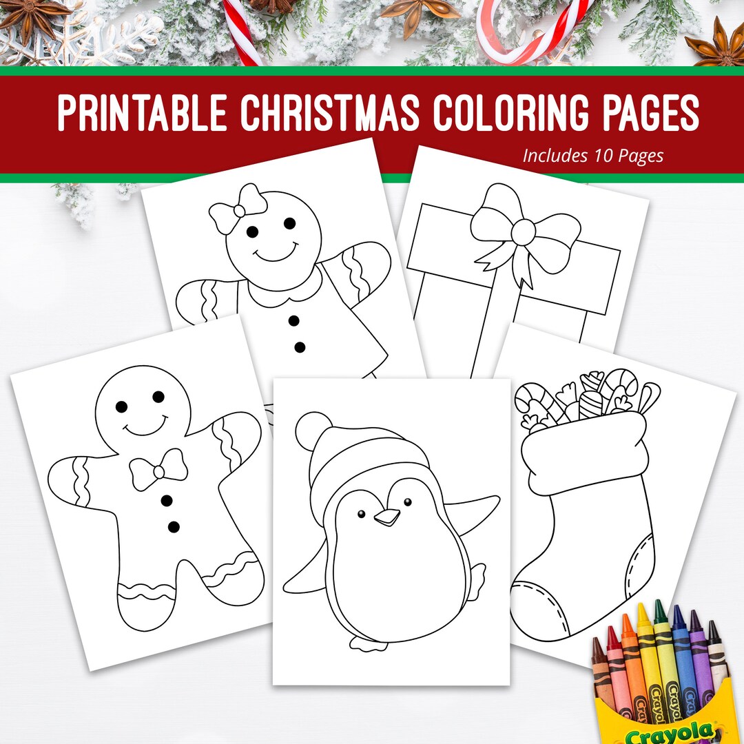 Christmas Coloring Pages Christmas Printables Simple - Etsy