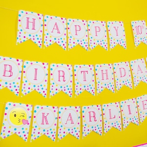 Emoji Birthday Banner Instant Download Happy Birthday Emoji Banner ...
