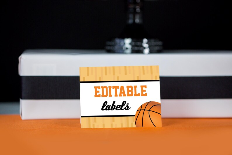 Basketball Party Food Labels INSTANT DOWNLOAD - Basketball Birthday ...