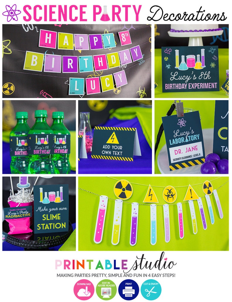 Girls Science Party Decorations Girls Science Birthday | Etsy