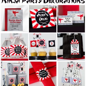 Ninja Birthday Party Decorations - Karate Party Decorations - Printable Ninja Decorations - Karate Kid Birthday by Printable Studio