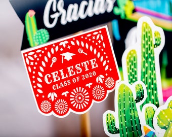 Graduation Fiesta Centerpieces - Printable Graduation Table Decorations  - Instant Download Graduation Decor - Graduation Party Centerpieces