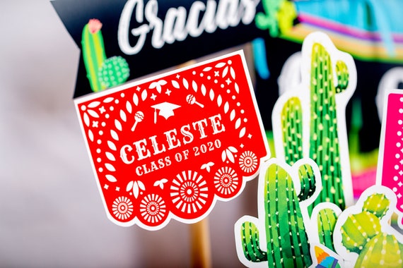 Graduation Fiesta Centerpieces - Printable Graduation Table Decorations - Instant Download Graduation Decor - Graduation Party Centerpieces Il_570xn