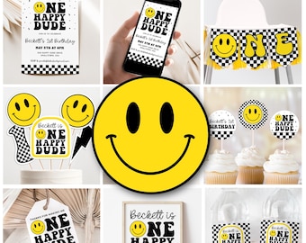 Decorazioni per la festa del primo compleanno di One Happy Dude (download digitale)