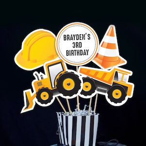 Construction Centerpieces Printable Construction Birthday Party Centerpieces Instant Download Construction Table Decorations