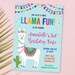 Llama Invitation Printable Llama Birthday Party Invitation Llama Party ...