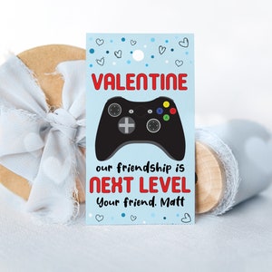 Boys Video Game Valentine Card Blue You Are Next Level Valentine&#39;s Day Tag Gamer Class Valentine Card Printable Boys Valentine&#39;s Day Card