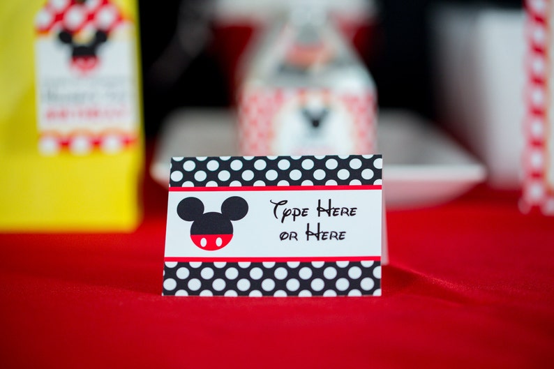 Mickey Mouse Food Labels Mickey Mouse Birthday Party Food Tent Printable Mickey Mouse Buffet Labels by Printable Studio