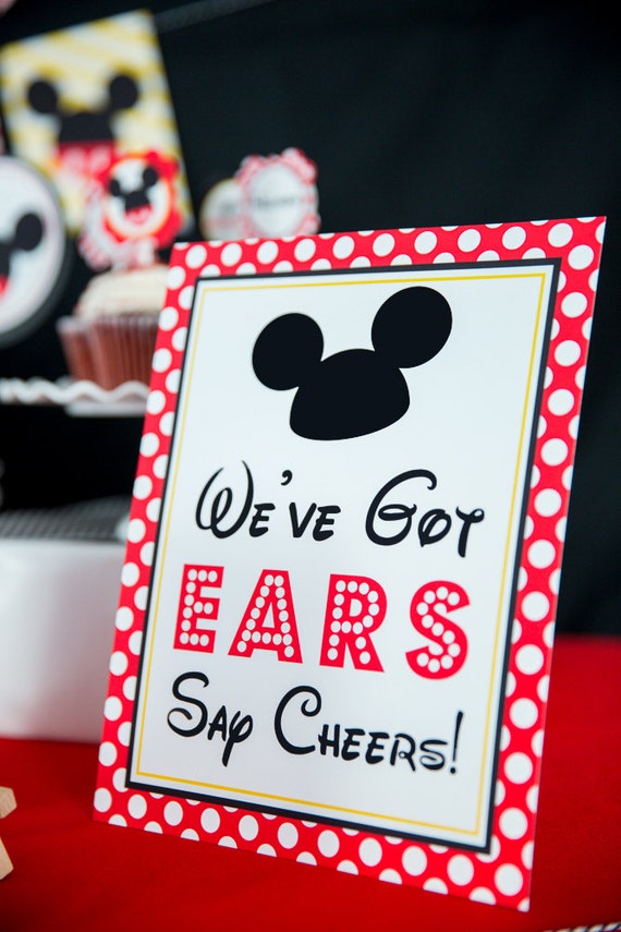 We've Got Ears Say Cheers Sign - Instant Download Mickey Mouse Party Sign - Printable Mickey Mouse Sign by Printable Studio Il_570xn
