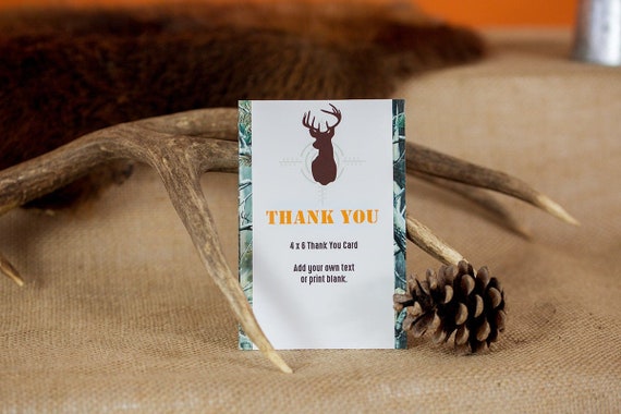 Hunting Thank You Card - Hunting Party Thank You Card - Printable Hunting Thank You Card - Hunting Thanks You by Printable Studio Il_570xn