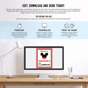 Mickey Party Signs - Instant Download Mickey Mouse Party Signs - Printable Set of Mickey Mouse Birthday Signs image 9