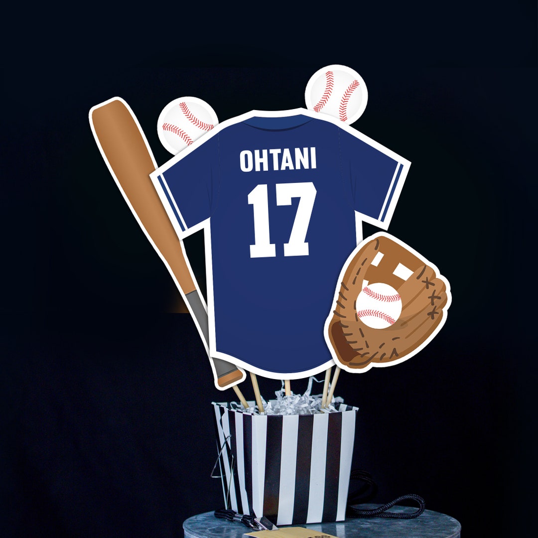 Baseball Centerpieces in Blue White Printable Baseball Table ...