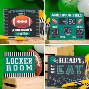 Football Party Signs Instant Download Football Birthday Party Signs Set of Football Signs Printable Football Signs by Printable Studio image 1
