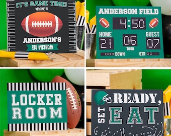 Football Party Signs - Instant Download Football Birthday Party Signs - Set of Football Signs Printable Football Signs by Printable Studio