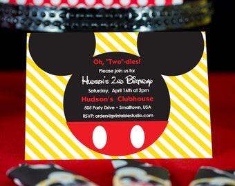 Mickey Invitation - Instant Download Mickey Invitation - Oh Twodles birthday party invitation - Mickey Mouse Party Invitation