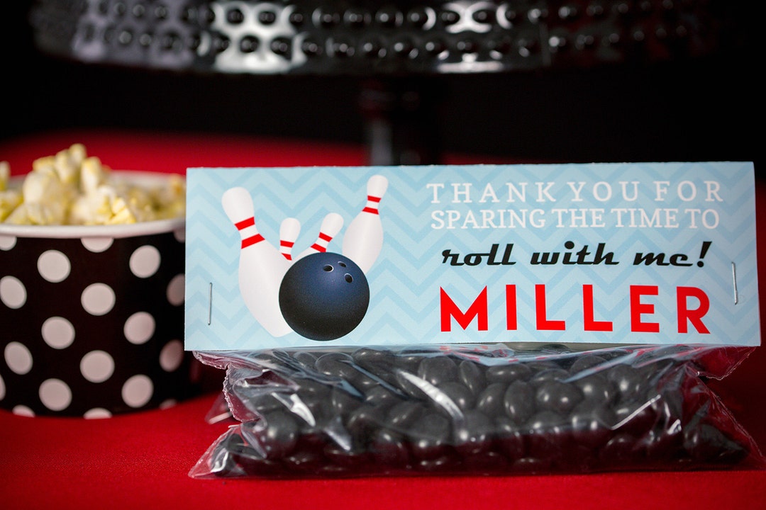 Bowling Party Treat Bag Topper Boys Bowling Goodie Bag Topper INSTANT