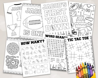 Editable Football Party Coloring Pages Football Activity Pages Football Birthday Party Activities Printable Football Party Games