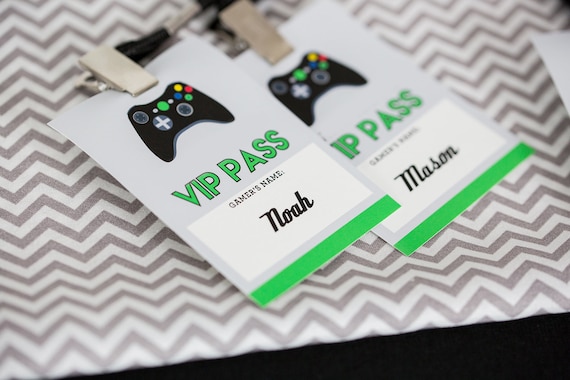 Video Game Party VIP Pass - Printable Video Game VIP Pass by - Video Game ID Badge Printable Studio Il_570xn