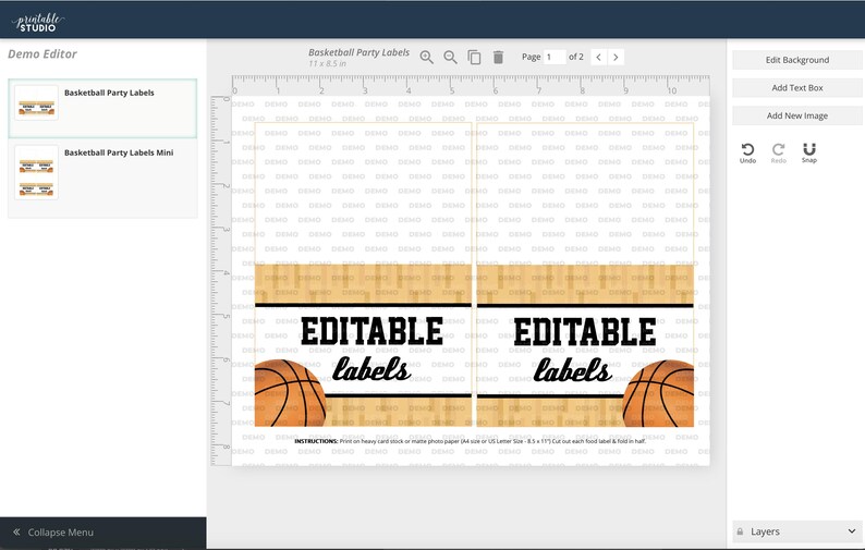 Basketball Party Food Labels INSTANT DOWNLOAD - Basketball Birthday ...