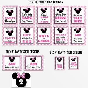 Minnie Mouse Party Signs in Light Pink - Instant Download Minnie Mouse Party Signs - Printable Set of Minnie Mouse Signs by Printable Studio image 2