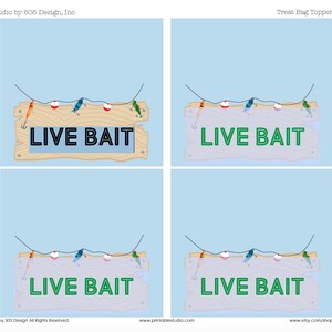 Live Bait Fishing Party Favor Tags Printable Fishing Party Treat Bag ...