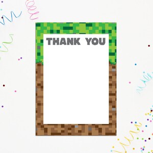 Video Game Inspired Thank You INSTANT DOWNLOAD Pixel Game Printable Thank You Pixel game Thank You Card by Printable Studio image 2