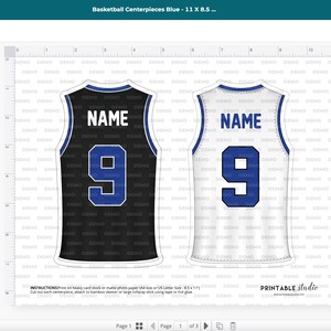 Blue Basketball Party Centerpieces: Printable Birthday Decor (Digital Download) image 5