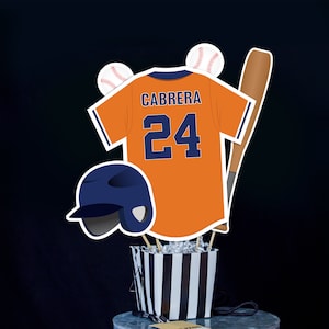 Baseball Centerpieces in Blue Orange Printable Baseball Table Decorations Instant Download Baseball Banquet Cutouts in Orange Blue