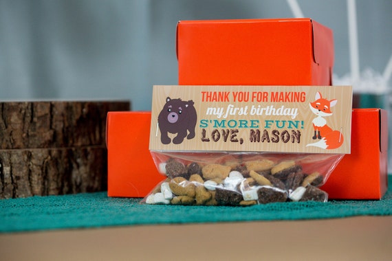 Woodlands Party Favor Bag Topper INSTANT DOWNLOAD - S'More Fun Treat Bag - S'more fun woodlands goodie bag by Printable Studio Il_570xn