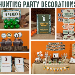 Hunting Party Decorations Instant Download - Hunting Birthday Party Decorations by Printable Studio