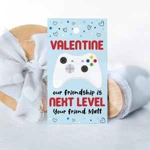 Blue Video Game Valentine Card You Are Next Level Valentine&#39;s Day Tag Gamer Class Valentine Printable Valentine&#39;s Day Card Boys Valentine