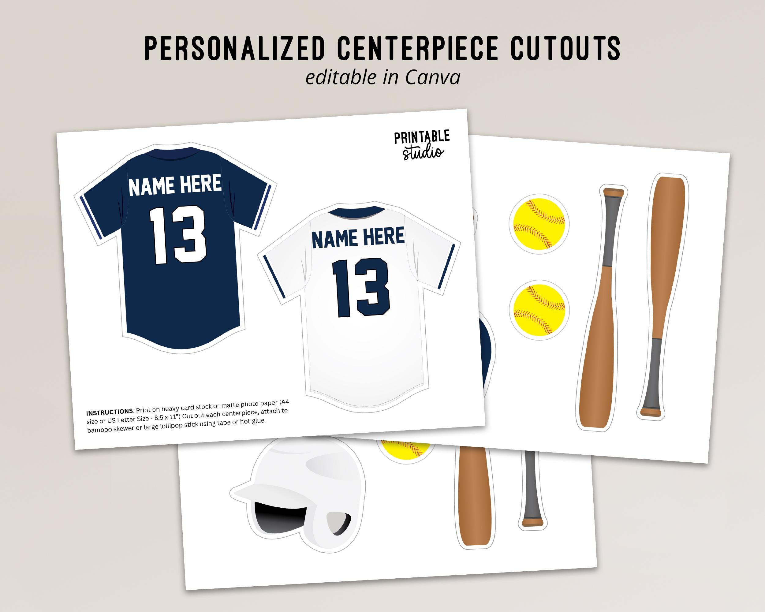 Softball Centerpieces Navy Blue: Printable Graduation Table Decorations ...