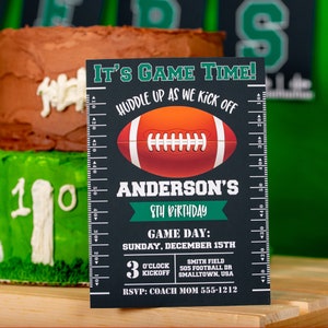 Football Birthday Invitation - Football Birthday Invitation - Printable Football Invitation editable in Corjl designed by Printable Studio
