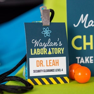 Scientist Badge Science Party ID Badge Laboratory ID Badge Printable ...
