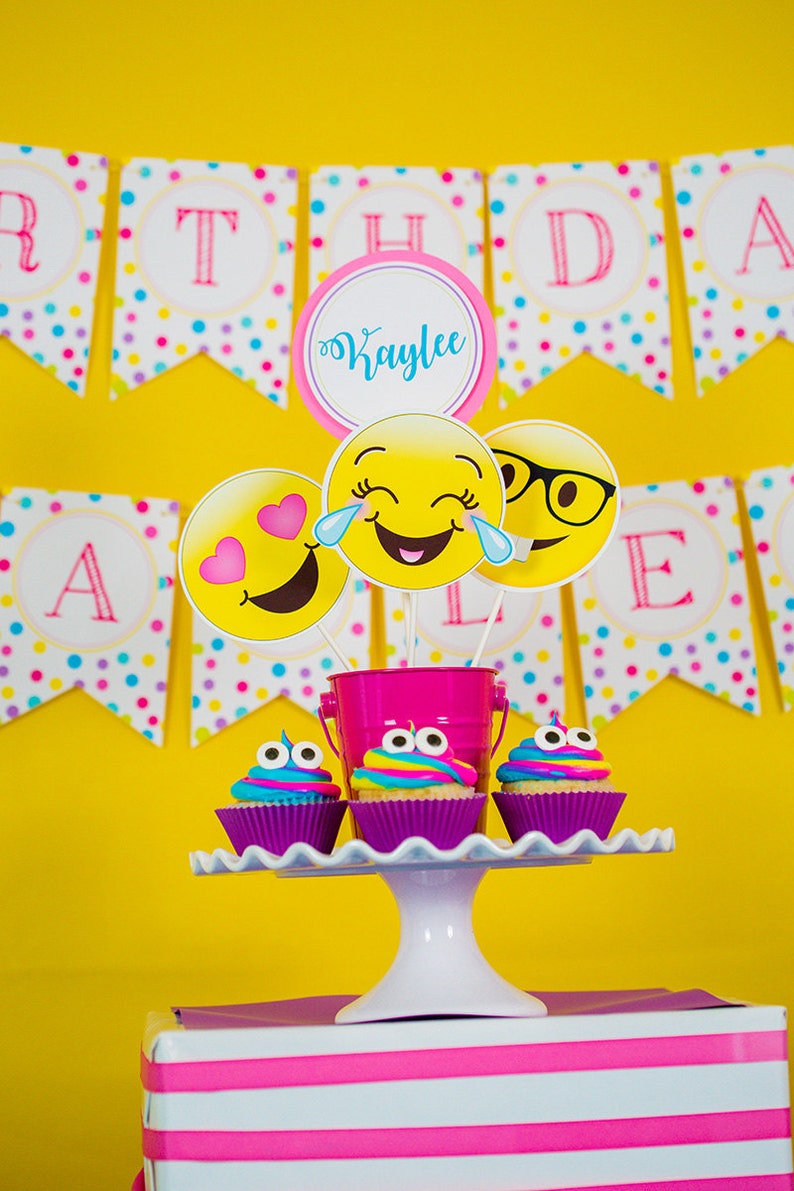 Centres de table Emoji Party Centres de table Emoji Décorations de table Party Pooper Centres de table imprimables par Printable Studio image 2