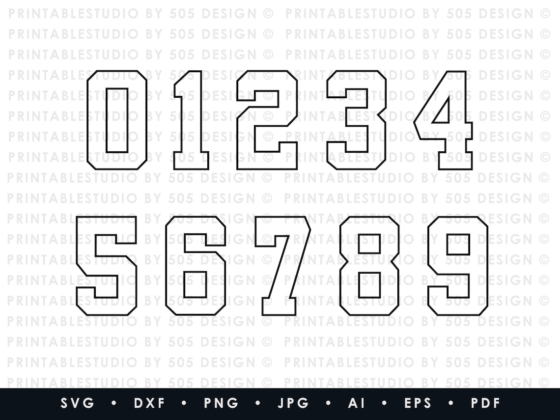 Sport Numbers Svg Sport Numbers Svg Sport Number Clipart Etsy