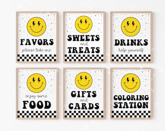 Pacote de Placas de Aniversário "Happy Dude", Download Instantâneo, Placas para Festa "One Happy Dude", Conjunto de Placas para Festa "One Happy Dude", Primeiro Aniversário "Happy Dude"