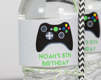 Video Game Party Drink Labels - Video Game Water Label - Gamer Party Water Label - Gamer Party Drink Label by Printable Studio