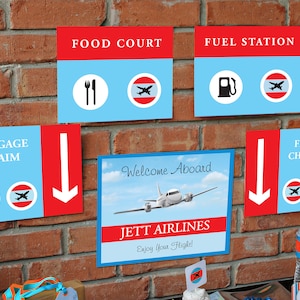 Airplane Party Signs - Instant Download Airplane Birthday Party Signs by Printable Studio