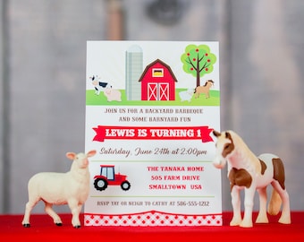 Farm Birthday Party Invitation - Instant Download Farm Party Invitation - Printable Farm Party Invitation - Farm Themed Birthday Invitation