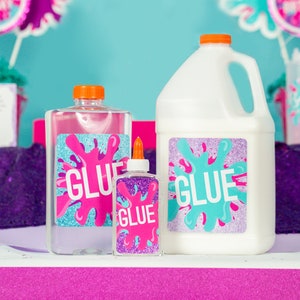 Slime Party Kleber Etiketten - Druckbare Flaschenetiketten von Slime Party – Glitzernde Slime Party Kleber Flaschenetiketten – Slime Party Dekorationen