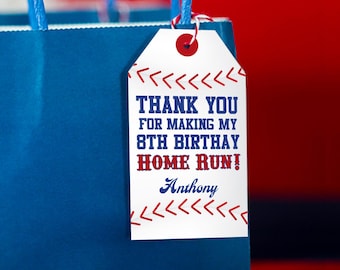 Étiquettes de faveur d'anniversaire de baseball, étiquettes de faveur de baseball imprimables, étiquettes de faveur de fête de baseball, faveur pour une fête de baseball par Printable Studio