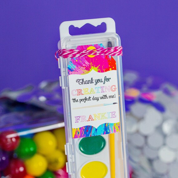 Art Party Favor Tags - Rainbow Art Party Favor Tags - Printable Painting Party Favor Tags by Printable Studio Il_570xn